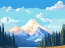 an illustration of a mountain scene representing serenity from prayetic.com
